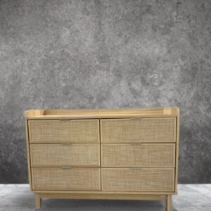 Lemari Laci Rotan 6 Susun “Serenity” – Sentuhan Natural & Modern